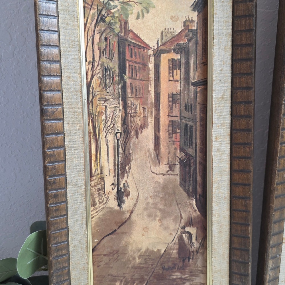 Vintage MCM Set Alex Yaworski Lithograph Prints‎ European Street Scenes FLAWED - Picture 4 of 16